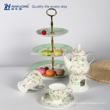 Plain Blumenmuster Knochen Porzellan Kaffeetasse gesetzt Grace High Tea Set